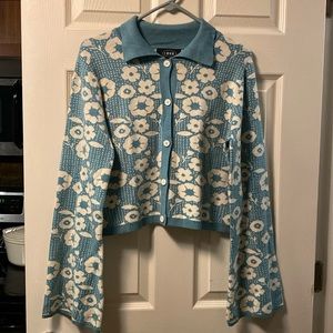1960s 1970s inspired Cider floral cardigan size XL